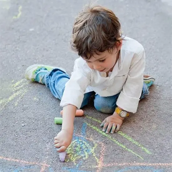 Sidewalk Chalk, 162 Pack 18 Colors Sidewalk Chalk Set For Kids Jumbo Chalk Bulk, Great for Kids Family, Paint on Sidewalk Wall School Driveway Blackboard Street Playground {4}