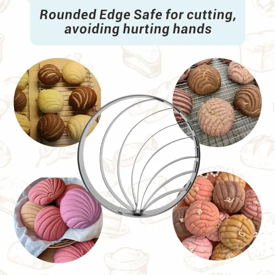 Concha Cutter Mexican Bread Mold - Conchas Stamp 4.1IN,Marranitos Cookie Cutter,Cookie Cutter Mexican Kitchen Accessories,Marcador De Conchas De Pan Mexicano {5}