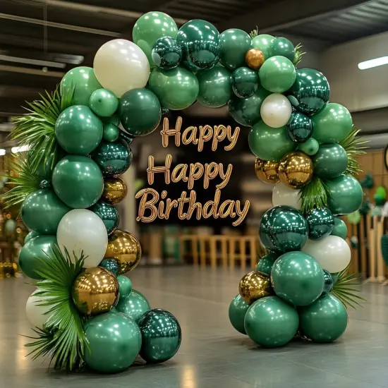 Green Balloons Latex Party Balloons - 100 Pack 12 inch Round Helium Balloons for Dark Green Themed Wedding Graduation Anniversary Birthday Party Backdrop Decorations {4}