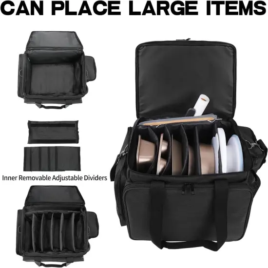 Baking Supplies Storage Bag for Bakers/Pastry Chefs, Cake Decorating Tool Caddy,Suitable for Cake Decorating,Baking Pan,Baking Mat,Muffin Liners,Black {3}