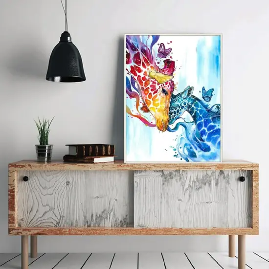 Acrylic Painting by Numbers Kit or Adults Colorful Animals Giraffe Oil Painting Kits for Beginners {3}