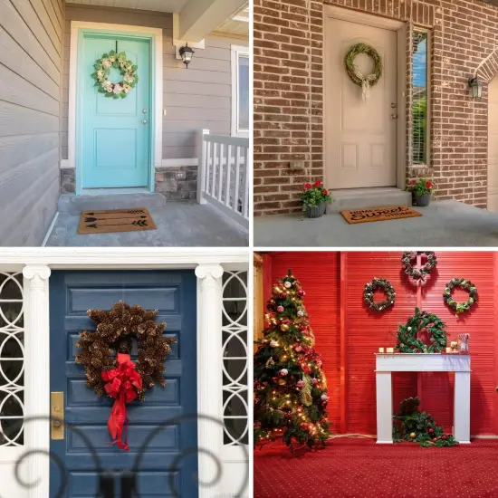 Pack of 2 Wire Wreath Frame (12 Inch) &ndash; Round Metal Wreath Form for Crafts & Floral Decorations on Home Party Celebrations, Dark Green {4}