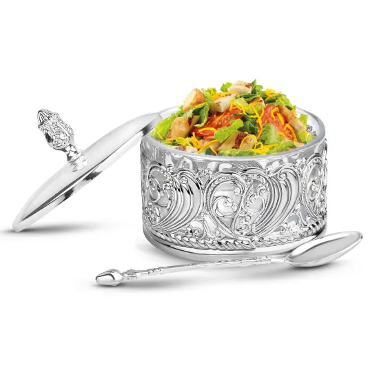 Silver Designed Honey Dish {3}