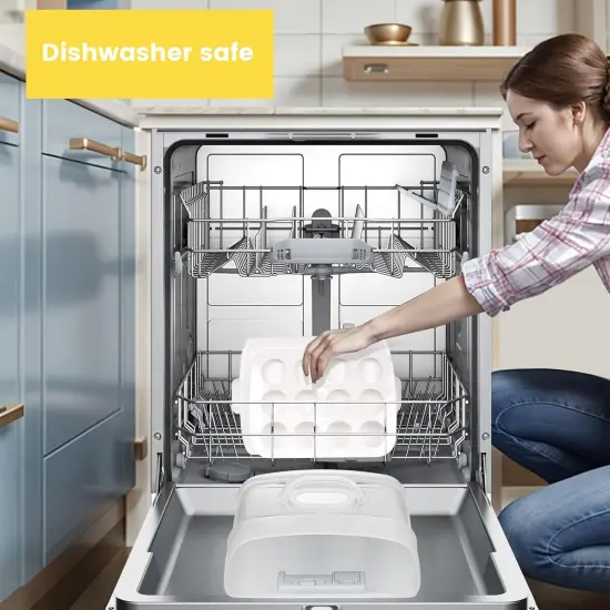 Cake Carrier with Lid, White Cake Holder Cupcake Container for 12 Cupcakes 2 in 1 Portable Dessert Container for Cake Pie Muffin Cobbler {4}