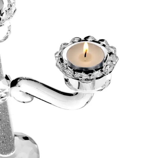 Crystal Candelabra with Crushed Inner Gemstones - 3 Arms {2}