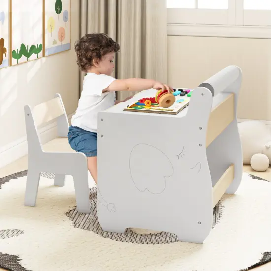 3-in-1 Design Multi-Functional Kids Table and Chair Set Suitable for Learning or Playing {3}
