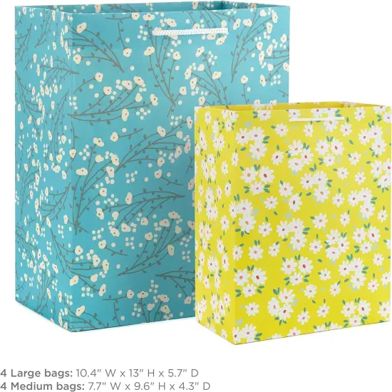 Spring Gift Bags in Assorted Sizes (8 Bags: 4 Medium 9", 4 Large 13") Florals {3}