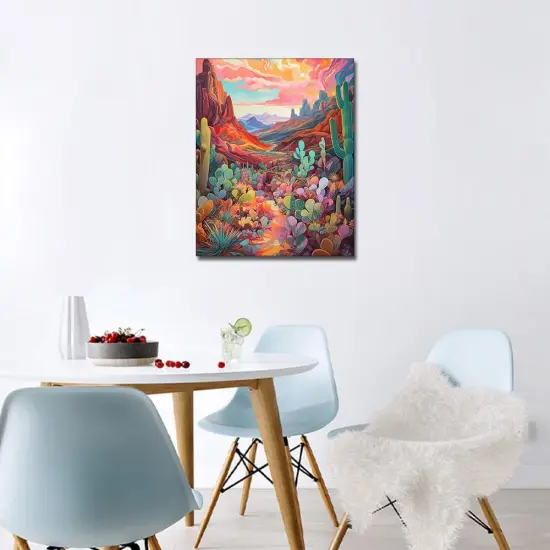 Scenery Paint by Number for Adults, Succulent Paint by Number Kits, Cactus Number Painting for Adults with Brushes and Pigment, Plant Painting for Wall Decor, 16x20 Inch {4}