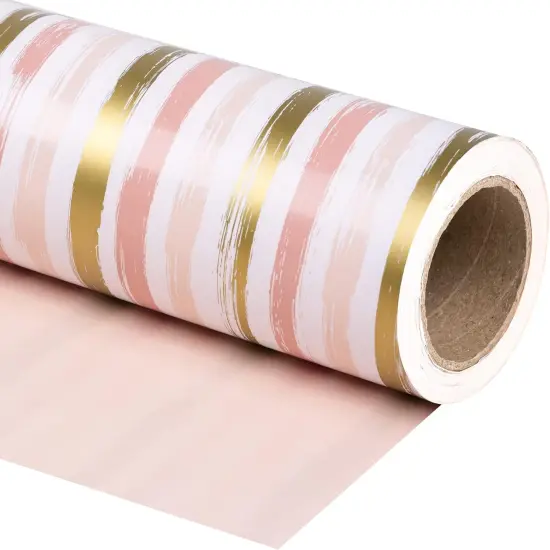 Reversible Pink Wrapping Paper - Mini Roll - 17 Inch X 33 Feet {1}