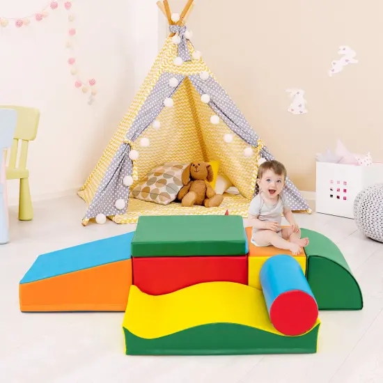 Multi-Color PU Leather Climbing Blocks Set with EPE Foam for Kids&rsquo; Play {2}