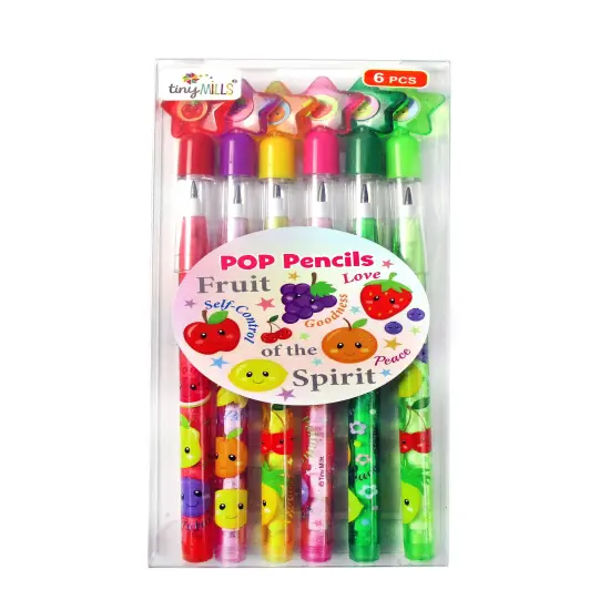 Fruit of the Spirit Stackable Multi Point Pencils - Set of 6 {1}