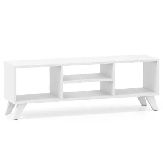 Engineered Wood TV Stand with Storage, Raised Legs, and Media Console {1}