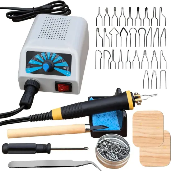 LH20 Wood Burning Kit,Wood Burning Tool, Adjustable Temperature Wood Burner Kit,professional wood burning kit for Adults Beginners Craft,pyrography pen Comes With 30Pyrography Wire Tips {1}