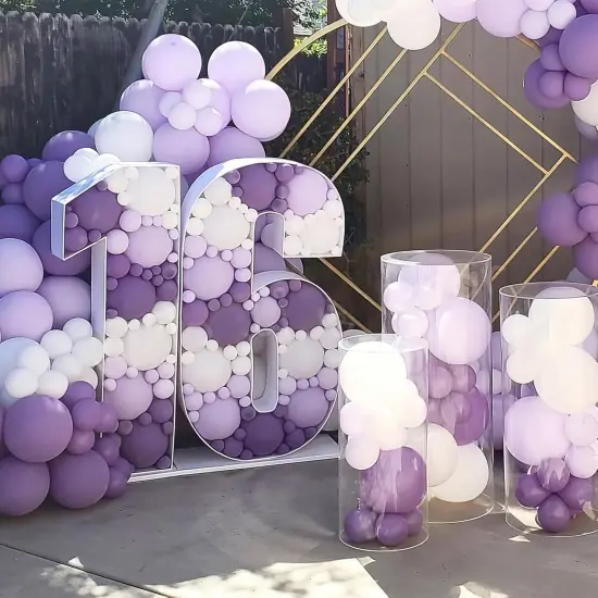 Dusty Purple Balloons, 100 pcs Boho Purple Balloons Different Sizes Pack of 18 Inch 12 Inch 10 Inch 5 Inch Faded Purple Balloons for Balloon Garland Arch as Party Decorations, Purple-F50 {4}