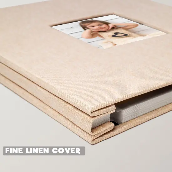 Photo Album Scrapbook 11x10.6 Inch Linen Cover for Wedding, Baby, Family, Graduation, Dog, Vacation {2}