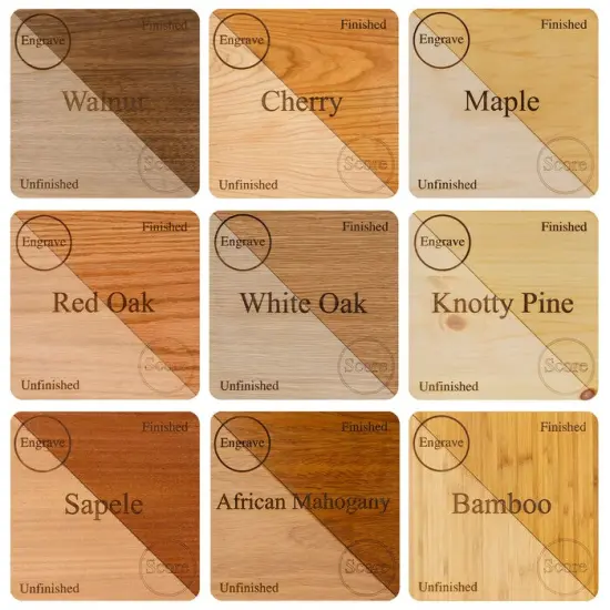 6mm or 3mm, 12&rdquo;x19&rdquo; Premium Unfinished or Finished Two Sided with MDF Core, Glowforge Ready | Walnut, Cherry, Maple, Red Oak, White Oak, Alder, Pine, Cedar, Sapele, Mahogany, Hickory, Bamboo {2}