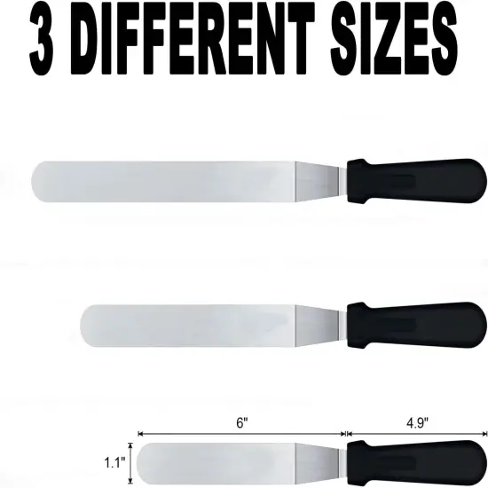 6" Small Angled Icing Spatula, Professional Food Grade Stainless Steel Cake Spatula with Sturdy & Durable Handle, Ideal for Frosting & Decorating Cakes, Baking {5}