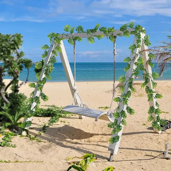 4Pcs Artificial Monstera Leaf Vines, 5.6Ft Fake Hanging Greenery Plants Tropical Palm Leaves Ivy Vine Monstera Garland for Home Garden Porch Patio Hawaiian Party Indoor Outdoor D&eacute;cor {4}