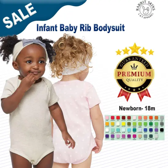 Rabbit Skins&reg; Infant Baby Rib Bodysuit Black {2}