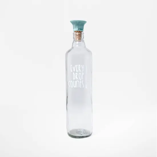 Drop Glass Water Bottle with Ceramic Stopper-750 ML {3}
