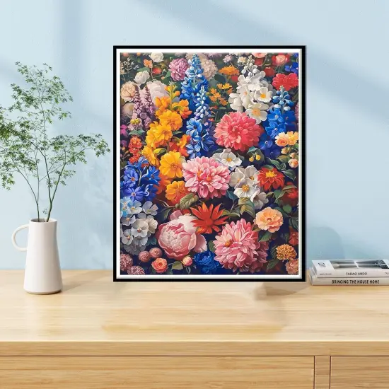 Flowers Paint by Numbers for Adults-Flowers Paint by Number Adult,Paint by Number Canvas for Adults Flowers DIY Acrylic Canvas Paint by Numbers for Adults Drawing Colorful Paintworks Artwork {3}