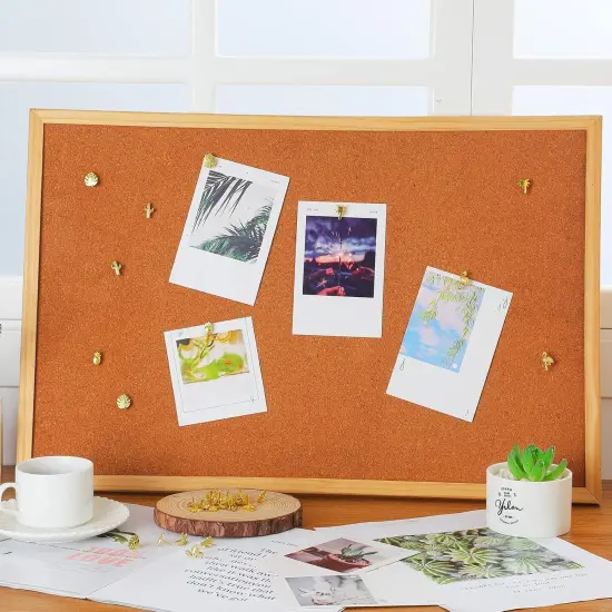 40 Pieces Gold Push Pins Cute Push Pins Tropical Office Supplies 5 Designs Decorative Thumb Tacks Cactus Palm Leaf Thumb Tacks for Photos Wall, Maps, Bulletin Board, Cork Boards {5}