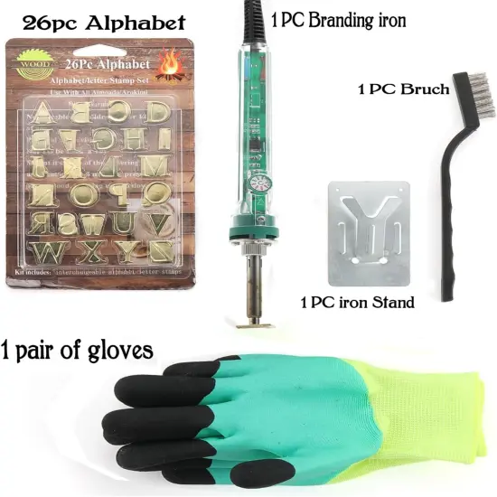 Wood Burning Alphabet Letter Kit, Branding Irons Personalized for Wood Leather Branding Set Compatible with Walnut Hollow Iron Wood Burning Stamp with 26 Iron 5/8&rdquo; Tall (Clear) {2}