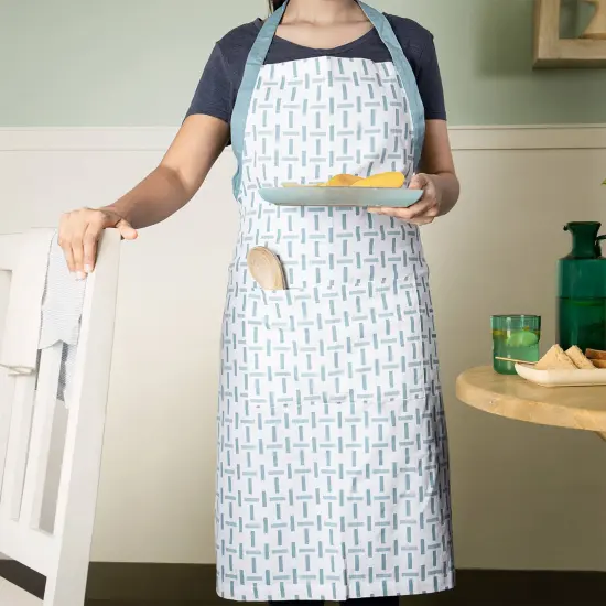 Maze Cotton Kitchen Apron - Durable, Stylish & Comfortable Kitchen Wear-35.8"L {1}