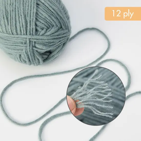 1 Skein Soft Wool-Acrylic Yarn for Knitting Worsted Weight Yarn Quality Yarn for DIY Craft Wool Blend Yarn for Crochet Blanket Yarn(3.53oz,153yds)-Pale Grayish Green {3}