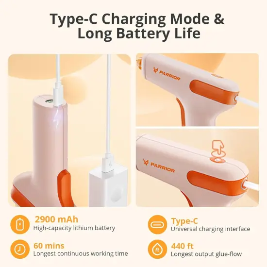 Motor-Driven Cordless Hot Glue Gun with 15s Fast Preheating, Anti-Drip & Auto Power-Off, Rechargeable Glue Gun Kit Includes Premium Glue Sticks, Perfect for Home Crafts, DIY, and Quick Repairs {5}