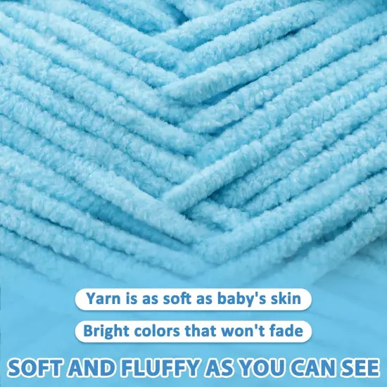 2 Pac Chenille Yarn for Crocheting - Blanket Yarn for Crocheting - Fluffy Yarn for Crochet, Baby Yarn for Crocheting Soft Blankets Weight Per Roll 50g/1.76oz, Length 60m/65yard (Army Green) {4}