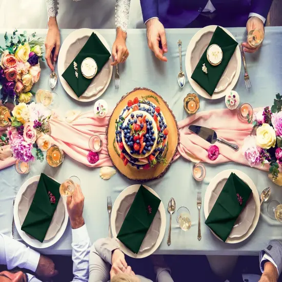 Hunter Green Cloth Napkins (12 Pack, 20x20 Inches), Ideal Dinner Napkins for Party, Wedding and Lunch/Dinner {5}