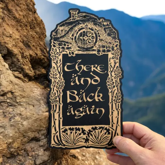 Sign - There and Back Again - Raw Wood Black {7}