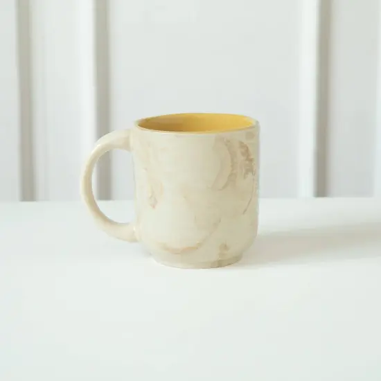 Handcrafted 7oz Beige Ceramic Coffee Mug &ndash; Stylish & Compact for Your Favorite Brew {3}