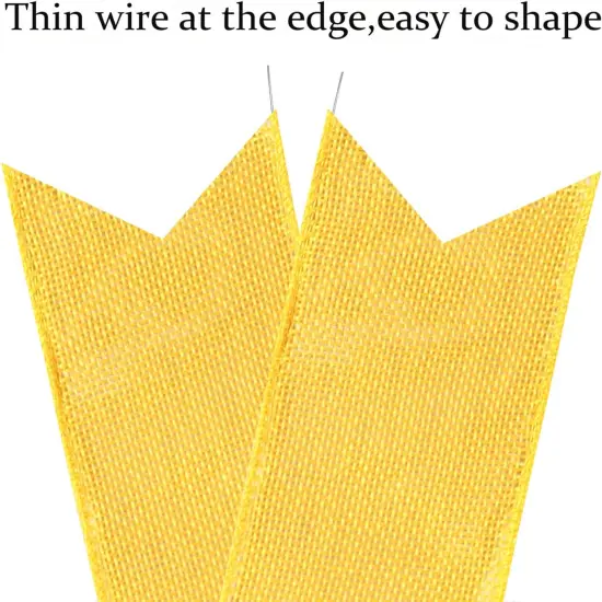 2 PCS Spring Summer Wreath Bow Decor,Decorative Bow with Yellow Burlap and Black White Stripe Ribbon for Holiday Tree Topper Home Front Door Outdoor {4}