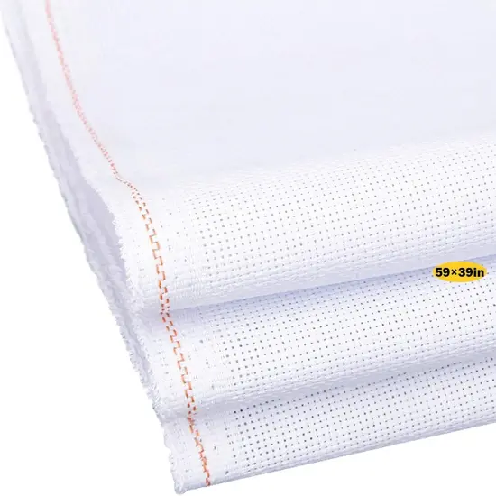 Classic Reserve Aida Cross Stitch Fabric, 14 Count White Cotton Cloth for Embroidery (59 x 39 Inch) {1}