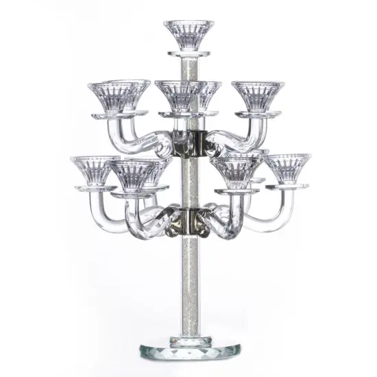 Crystal Candelabra 13 Tiered Arms and Crushed Inner Gemstones {1}