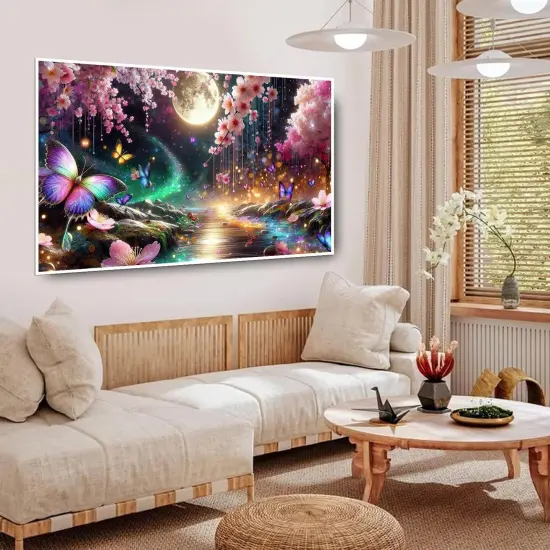 Large Diamond Art Kit for Adults, Landscape Diamond Painting Kit Large Size 5D Full Drill Round Big Diamond Painting Gem Art for Home Wall Decor Gift 27.5 X 15.7inch {4}
