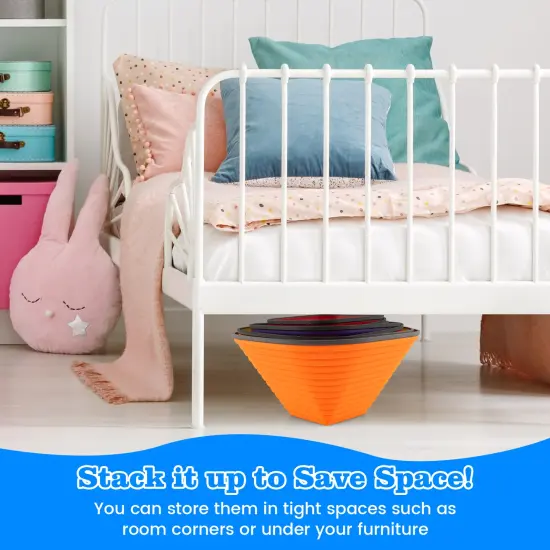 11-Piece Kids Stepping Stone Set for Balance and Coordination with Non-Slip TPE Edging {6}