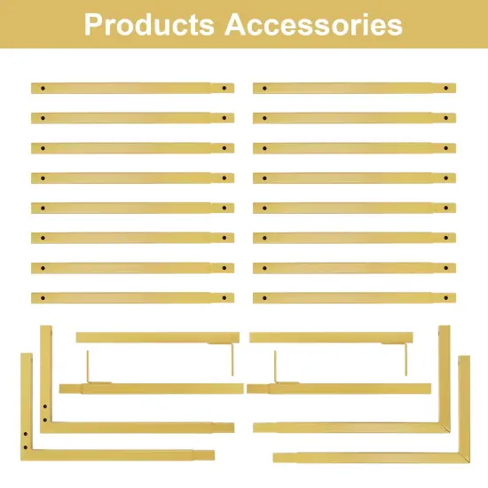 6.6FT Metal Square Backdrop Stand &ndash; Heavy Duty Balloon Arch Kit for Weddings, Parties, Photo Booth Decor (Indoor/Outdoor, Reusable, Detachable) Gold {5}