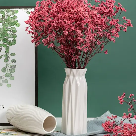 Ceramic Flower Vase Modern Home Decor Vases for Centerpieces White Minimalist Farmhouse Vase 9.5" H x 3.9" W Cute Decorative Vases Flowers Tulip Pampas Grass Vase for Table Bathroom Shelf {4}