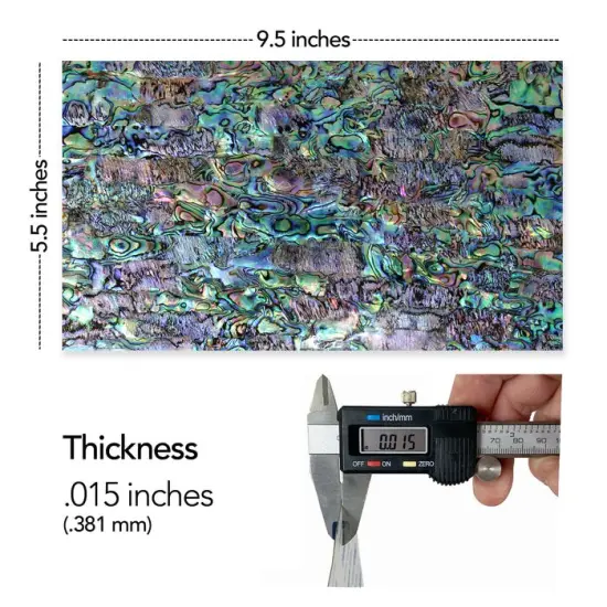 Shell Veneer, 5.5 x 9.5 inches | WMOP, BMOP, Abalone | Includes 3M Adhesive Sheet for Application, Great for Inlay Projects Natural Opal {2}