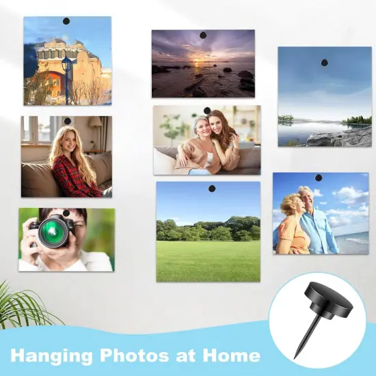 Push Pin 30 Pcs, Metal Thumb Tacks for Wall Hanging Pictures, Wall Pins for Board Posters Bulletin Maps, Black Decorative Push Pins for Home, Office {3}