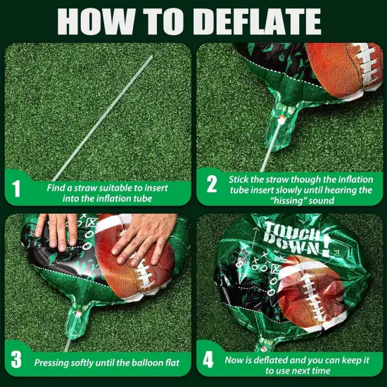 6 Pieces Football Balloons Set Football Shape Star Foil Balloons for Party Supplies Game Day Birthday Decorations {3}