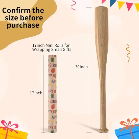 Birthday Wrapping Paper 17 Inch X 33 Feet Kraft Wrapping Paper {3}