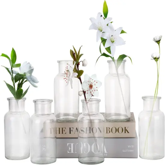 Bud Vases in Bulk Set of 12, Glass Small Vases for Flowers, Modern Cylinder Flower Vases for Wedding Centerpiece, Living Room Decorative, Home Decor {1}