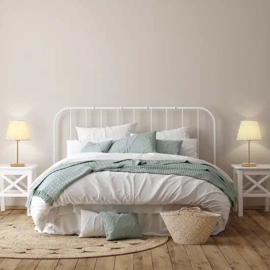 Set of 2 Wooden Bedside Table Lamps with Linen Shade &ndash; Modern Desk Lamps for Bedroom, Office, Nursery &ndash; UL Certified, Warm Eye-Caring Light, Compact 15.4" Height {6}