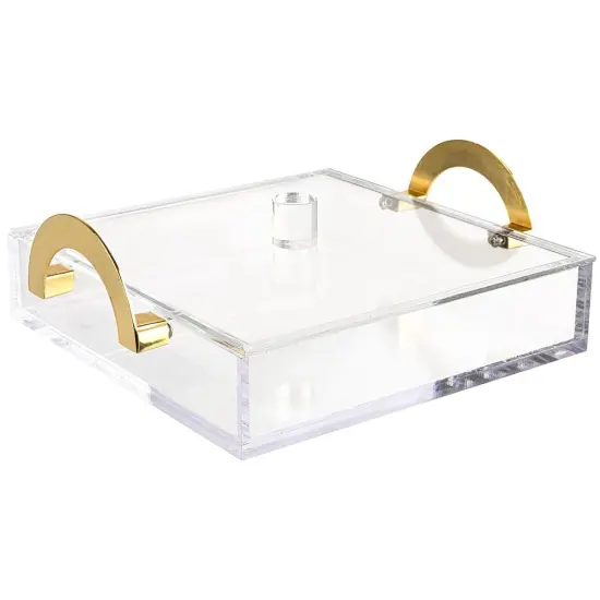 Lucite Tray with Metal Handles and Optional Cover {3}