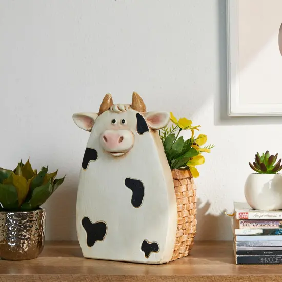 Set of 2 12.5'H/13"H MGO Cute Sheep/Cow Statue Planters {3}