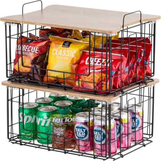 IRIS USA Wire Basket for Pantry Organizers and Storage, 2 Pack, Potato and Onion Storage {1}